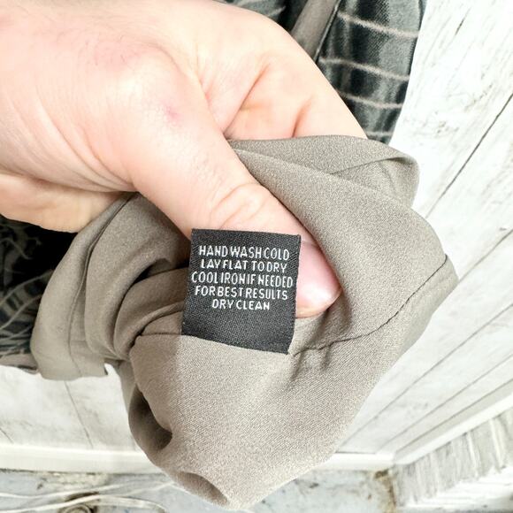 W118 Walter Baker Small Raquel Long Sleeve Mini Dress In Green And Cream Print - Picture 3 of 5